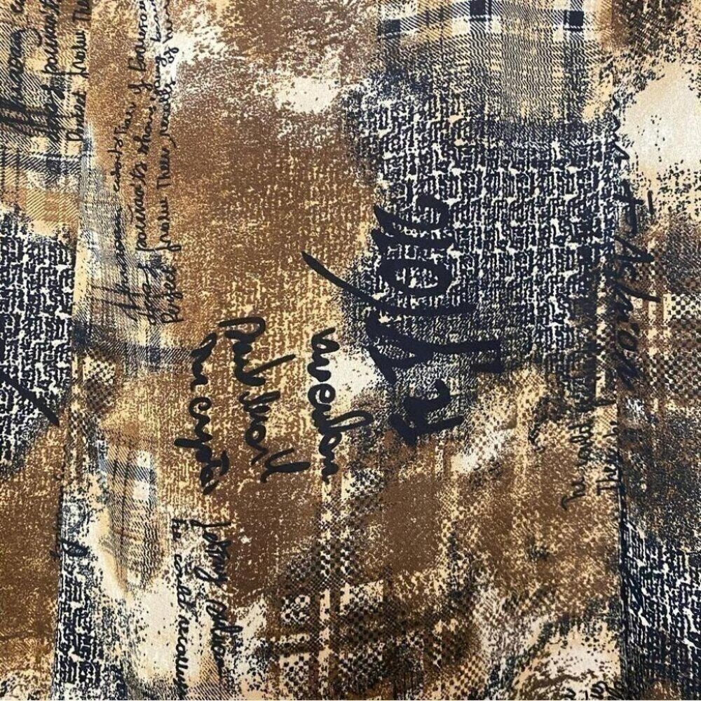 Whimsigoth Midi Skirt 90s Abstract Script Print Moody Eclectic - Picture 5 of 13